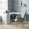 MEUBLE COSY Sedia da Ufficio con Braccioli, Poltrona da Scrivania Ergonomica Imbottita in Tessuto, Sedia da Lavoro Comoda per Studio, Home Office, Beige