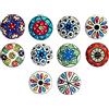Nacnic Set di 10 pomelli in ceramica con diversi motivi a mosaico, dipinti a mano. Maniglie artigianali per armadi, cassetti, cassettiere e appendiabiti. Pomelli classici da 40 mm di diametro.