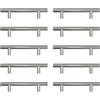 AwmnSrman Maniglie per Mobili da Cucina 10 Pezzi 96 mm Maniglie per Armadi Installazione Fori in Acciaio Inossidabile da Installazione Fori in Argento