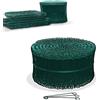 Heimfleiss® Filo di ferro verde 1,4 x 100-300 mm (1000 pezzi) - fil di ferro verde per cemento rivestito in PVC - legacci con occhiello per tiralegacci - legacci per chiusura sacchi
