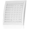 ABOUT VENT Ø 150mm Griglia Ventilazione Regolabile in Plastica ABS Bianca con Zanzariera e Flangia - Griglie Aerazione Rettangolari