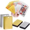 Wugauwor 2 Mazzi di Carte da Gioco Impermeabili, Oro e Argento, Carte da Poker in Plastica, Texture Diamantata, Design Lussuoso per Blackjack, Giochi di Carte all'Aperto, Piscina, Spiaggia, Viaggi