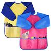 Amaza 2Pcs Grembiule da Pittura Scuola Grembiulino Maniche Lunghe Bambini 2-8 Anni (Giallo & Rosa)