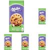 Milka, Cookies XL Nut, Biscotto Maxi Croccante con Golose Pepite di Cioccolato al Latte Milka e Nocciole Tostate, con Latte Alpino, Cacao Sostenibile, 184g (8 biscotti da 23g) (Confezione da 5)