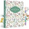 Lanpn Libro di Ricette da Scrivere in Pelle, B5 Quaderno per Ricette Il Mio Ricettario, Recipe Cook Journal Book to Write in Your own Recipes, Libri di Cucina Cooker Girl Libro, Verde, Inglese