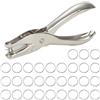 ZhouWei 6 mm Foratrice per Carta con 30 Pezzi 25 mm Anelli Rilegatura, Perforatore a Pinza Perforatrice Carta Singolo Anello per Libri in Metallo Perforatrice Fogli A4, per Documenti Quaderni Cartelle