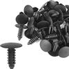 Unifizz 40 rivetti in plastica con diametro del foro da 5 mm, clip di fissaggio per paraurti, clip di fissaggio per pannelli, colore nero, per auto