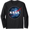 NASA Blue Galaxy Fill Classic Space Icon Maglia a Manica