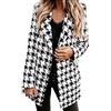 Generic Blazer da donna, giacca di lana a quadri, elegante giacche doppiopetto moda business abbigliamento da lavoro invernale classico stampa scozzese cappotto confortevole risvolto dentellato Outwear con