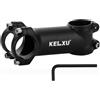 Kelxu Attacco Manubrio Bici da 31,8mm in Lega di Alluminio, 7 Gradi, Nero | Lunghezza 60 mm/90 mm - Attacco Manubrio Leggero, Design Resistente per MTB, Bici da corsa, BMX e Gravel Bike