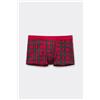 Tezenis Boxer In Cotone Elasticizzato Stampa Natalizia Uomo Rosso