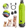 Gimars Lima Unghie Cani 6 velocità Tagliaunghie per Cani Elettrico Tagliaunghie Unghie Cani con Luce LED Ricaricabile Lima per Unghie Cane per Animali con USB 3 Porte,Verde