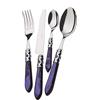 BUGATTI, Aladdin, Set Posate 24 Pezzi in Acciaio Inox 18/10, Ghiera Cromata e Manico Colore Blu Effetto Madreperla. Set Posate 6 Persone: 6 cucchiai, 6 forchette, 6 coltelli e 6 cucchiaini caffè