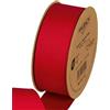 Halbach Seidenbänder Nastro in grosgrain di alta qualità, larghezza: 38 mm, lunghezza: 25 m, nastro regalo sostenibile in poliestere riciclato, ideale come nastro, colore: rosso