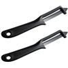 Fackelmann 9908850 - Set di 2 coltelli pelapatate, multiuso, pelapatate, patate, in acciaio inox, plastica, 18,5 x 1 x 3 cm