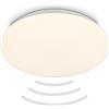BRILONER - Plafoniera LED con rilevatore di movimento IP54 portata 3m, colore luce bianca calda, rilevamento 120 gradi, plafoniera LED, lampada LED, lampada da bagno, 35x7,5 cm, bianco