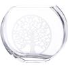 GILDE GLAS art Vaso decorativo per fiori in vetro, con motivo albero della vita, decorazione moderna, regalo per donne, colore: trasparente, altezza 23 cm