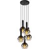 LUCIDE Marius - Lampada a sospensione - Ø 55 cm - 5xE27 - Nero