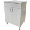 DEODATO Mobile lavatoio 2 ante 60x50 cm con vasca in resina bianco
