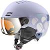 uvex rocket jr visor - casco da sci robusto per bambini - categoria di filtro 2 - aerazione ottimizzata - cool lavender abstract matt - 51-55 cm