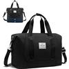 LOVEVOOK Ryanair - Borsa espandibile per bagaglio a mano per aereo, pieghevole, piccola borsa da viaggio Cabin Travel Bag Weekender Carry On Luggage per uomo e donna, Nero , 40x20x25cm, moderno