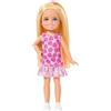 Barbie - Chelsea Club, mini bambola da 15cm con capelli biondi e accessori, scarpe bianche e abito con stampa di fragole, giocattolo per bambini, 3+ anni, JJB33