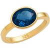 Sophia Rose Anello in argento sterling placcato oro con topazio blu di Londra