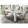 Dmora Tavolo per Sala da Pranzo Estensibile, Consolle allungabile, Tavolo Moderno con allunga, cm 160/220x88h80, Colore Bianco