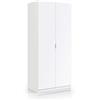 Dmora Armadio Guardaroba 2 Ante Bianco Opaco-cm. 81 x 180 x 52