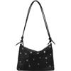 Jiusely Borsa da sera con brillantini, pochette da donna con strass scintillanti, pochette con strass per feste, matrimoni ed eventi serali, Nero , 11.8 inch L x 0.4 inch H x 7.8 inchW