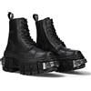 New Rock Stivali Unisex Suola TANK con cerniera Colore Nero pelle/Unisex Black Boots Leather Zip M.WALL083C-S4, Nero , 42 EU