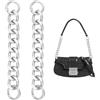 UNICRAFTALE 2 pz 16 cm Corto Prolunga per Tracolla per Borsa Catena per Borsa Catena in Alluminio con Aolly Anelli A Molla Accessori per Borsa in Argento per Frizione A Spalla Borsa Forniture