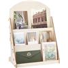 PH PandaHall Espositore per Biglietti D'Auguri Espositore per Cartoline in Legno, 3 Livelli Espositori per Adesivi Venditori Organizzatore di Cartoline Espositori per Brochure Multiuso, 40x24x57cm