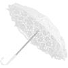 Yctze Parasole in Pizzo Nero, Fiori Artigianali Ombrello con Ricamo in Pizzo Spettacolo Teatrale per Bambini Mini Ombrello Decorativo Decorazione Accessorio Parasole per Bambini(51239 Bianco)