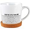 Papierdrachen Tazza in ceramica di alta qualità con sottobicchiere in sughero abbinato, decorazione da tavolo, tavolino da caffè, tazza da caffè, tazza da caffè, tè e molto altro ancora