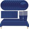 MOMAHUA Set di stoviglie per feste di compleanno, 53 pezzi, blu navy, per 16 ospiti, set di stoviglie di carta, con tovaglia, piatti di carta, tovaglioli, bicchieri per matrimoni, feste di compleanno