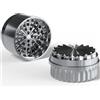 JCASE Grinder in acciaio inox senza denti, Ø 63 mm, macina erbe in acciaio, durevole e senza aderenza, 5 pezzi con scatola di stash integrata nel coperchio con custodia protettiva