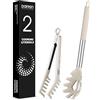 DaiRen Kitchen Cucchiaio in silicone per spaghetti e pinza per pasta, forchetta con denti