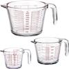 Windfromort Misurino - Caraffa Graduata - Bicchiere Graduato - Set di Measuring Cups 3 Pezzi (1L, 500ml, 350ml), Caraffe Impilabili con Scala e Manico, Senza BPA, per Cucina, Pasticceria, Laboratorio