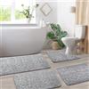 eqivei 4PCS Tappeto da Bagno in Memory Foam, Tappeto Bagno Antiscivolo Assorbente, Lavabile in Lavatrice, 50x120cm, 50x80cm, 60x40cm, 50x50cm