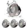Sweier 4 Faretti LED da Incasso Impermeabili IP65,per Cartongesso, con Base GU10, Alluminio Pressofuso, per Bagno e Cucina (lampadina Non Inclusa), Nichel Satinato, Ritaglio, 68 mm