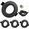 GeyouLux Faretti LED da incasso 230V cornice con presa GU10 per MR16/GU10 Faretti LED Soffitto in Alluminio Nero Foro da 68mm Faretti da incasso per cartongesso cucina, Rotondo, Set di 4