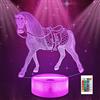 Ammonite Cavallo Luce notturna per ragazze Lampada per bambini Decorazione della stanza con 16 colori Cambiamento Telecomando e Timer Regali di compleanno Amanti dei cavalli