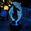 Fanimyholy Lampade 3D Illusione Delfino, Delfino Lampe Notturna Bambini, Luce Notturna per Bambini, 16 Colori Liberamente Selezionabili Alimentazione Tramite USB o Batteria Interruttore Touch, Regalo