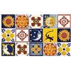 Ulticool - Adesivi impermeabili per piastrelle - Sole, gecko messicano, Messico - 15x15 cm - 15 pezzi di adesivi autoadesivi per piastrelle in foglio - Rilievo per parete del bagno - Cucina, parete
