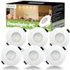 sailsco Faretti LED da Incasso per Cartongesso 68 mm 3,2 W Equivalente 64 W, 450 lm, 2700 K, Bianco Caldo, 230 V, Faretto da Soffitto, 110 °, Angolo del Fascio, Non Dimmerabile, 6PCS