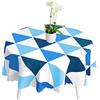 Meioro Tovaglie Tovaglia Rettangolare in Cancellabile PVC Copritavolo Impermeabile Antimacchia Tovaglie Semplice Griglia a Triangolo Stile Nordico Adatto Per La Festa Decorazione (blu, Rotondo 120 cm)