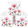 Clastyle Set di 3 Cubi Portaoggetti Ripiegabili Fiori Selvatici Kallax Contenitori Maniglia per Scaffale Scatole Portaoggetti Genitore per Libro Giochi,Papavero Rosso,30x30x30 cm