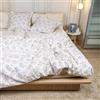 DRAP HOUSE Set Copripiumino 220x240 cm - 3 Pezzi con 2 Federe 63x63 cm - Misto Cotone e Microfibra Morbido e Traspirante - Cerniera Nascosta - Design "Fiori di Neve" per Letto Matrimoniale