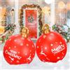 KAHEIGN 2 Pezzi Palline di Natale Gonfiabili Giganti, 60CM Rosso Fiocco di Neve Palle Decorativa Natalizio Gonfiabile in PVC per Natale Interno Esterno Casa Giardino Prato Cortile Portico Decorazione